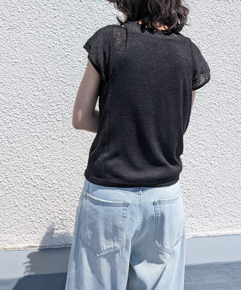 2セット タンクトップ プルオーバー レイヤードトップス