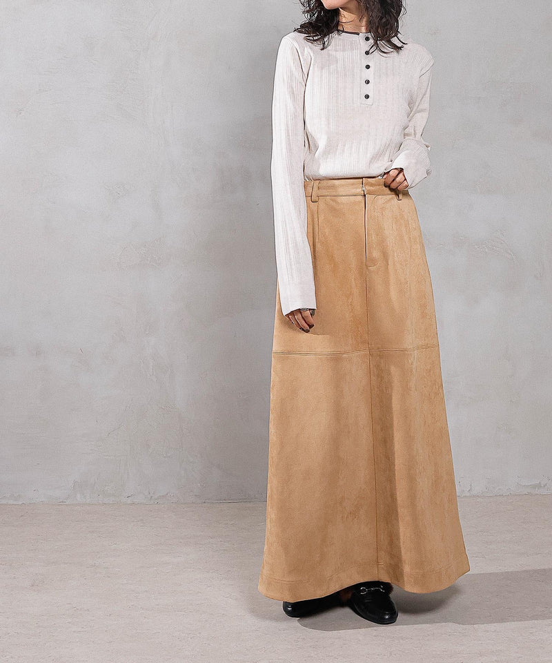 【重ねたような首元でこなれ感を演出♪】ヘンリーネックレイヤートップス