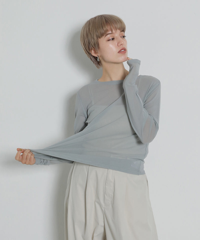 【新色追加】パワーネット クルーネックシアー トップス