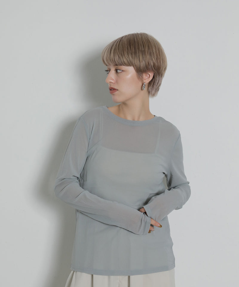 【新色追加】パワーネット クルーネックシアー トップス