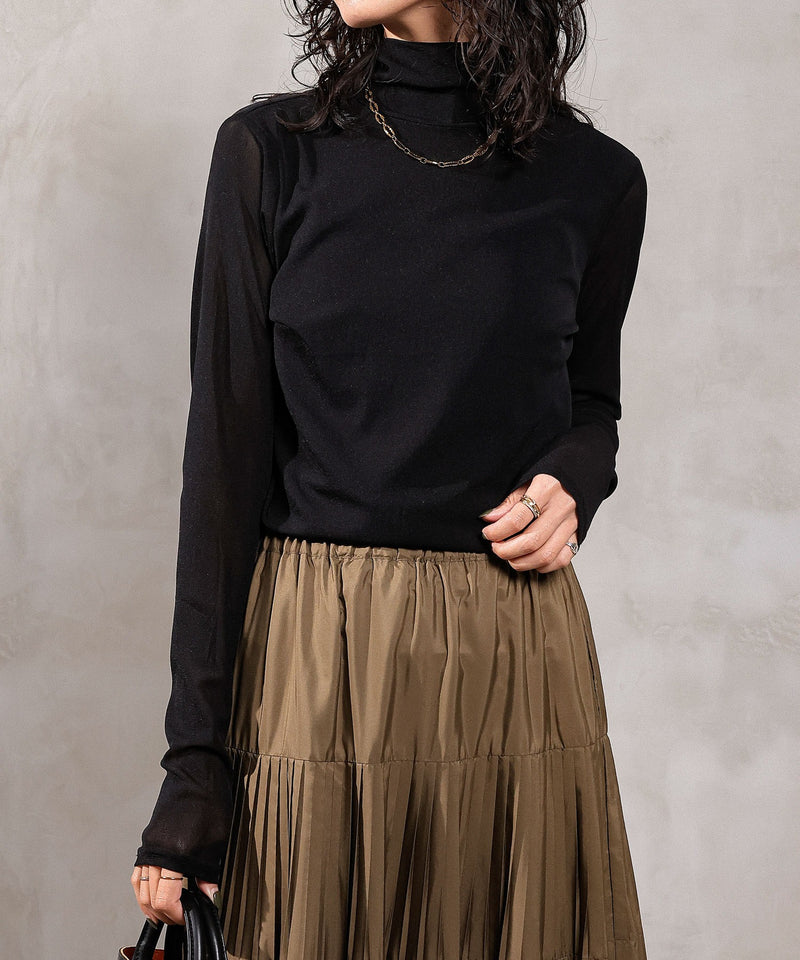 【新色追加】ハイネック シアー トップス