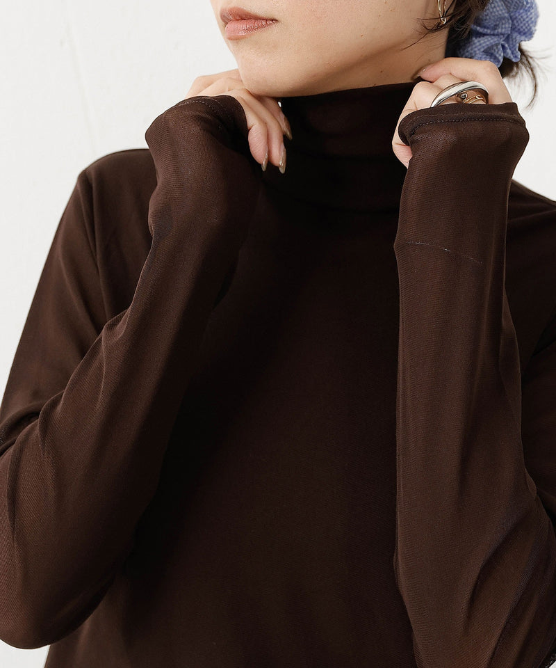 【新色追加】ハイネック シアー トップス