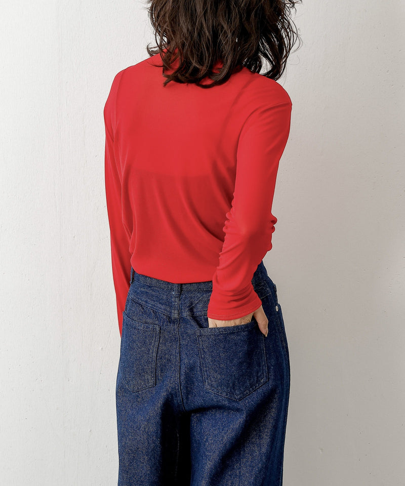 【新色追加】ハイネック シアー トップス