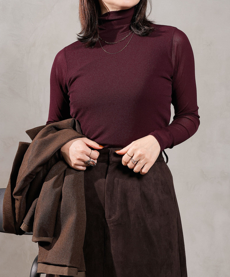 【新色追加】ハイネック シアー トップス