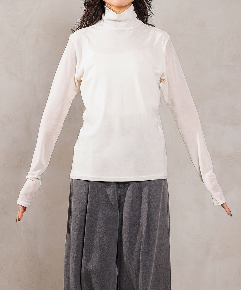 【新色追加】ハイネック シアー トップス