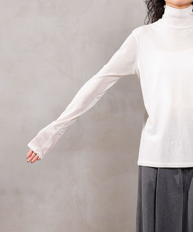 【新色追加】ハイネック シアー トップス