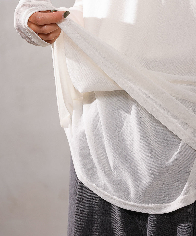 【新色追加】ハイネック シアー トップス