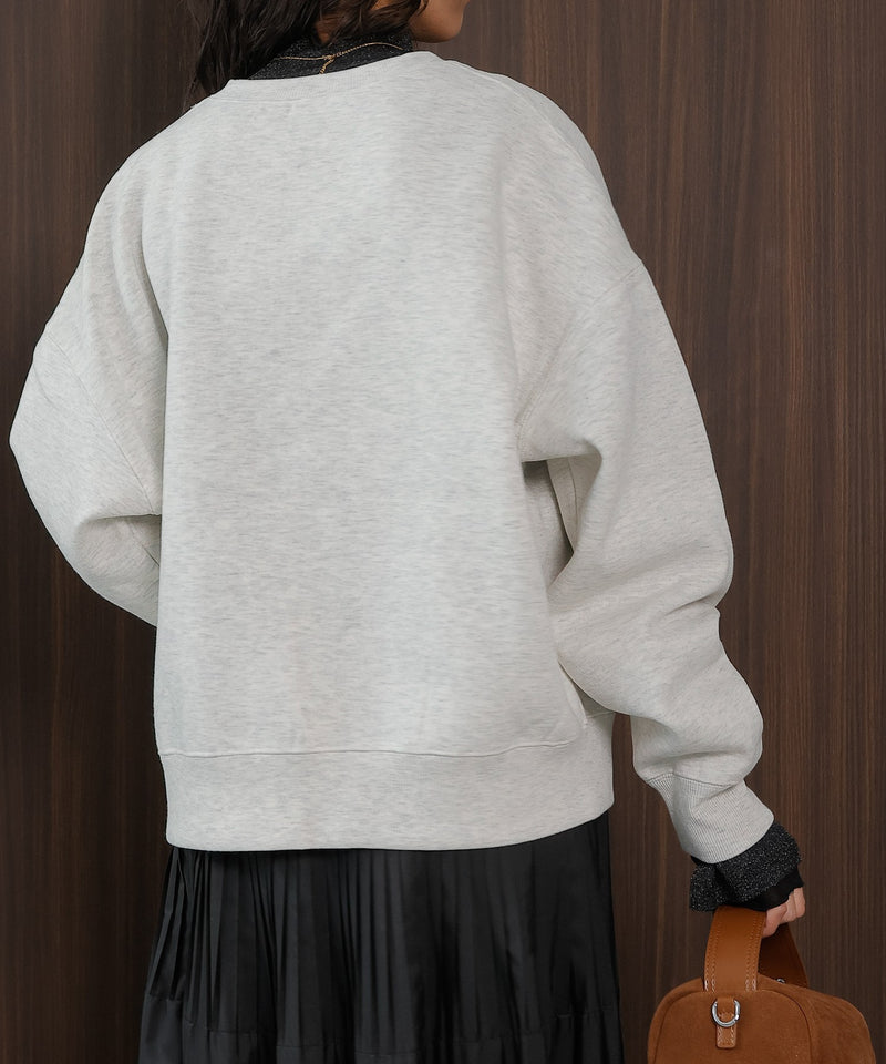 【大人の抜け感が叶う】裏起毛 ハーフジップ プルオーバー スウェット