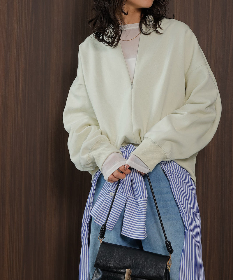 【大人の抜け感が叶う】裏起毛 ハーフジップ プルオーバー スウェット