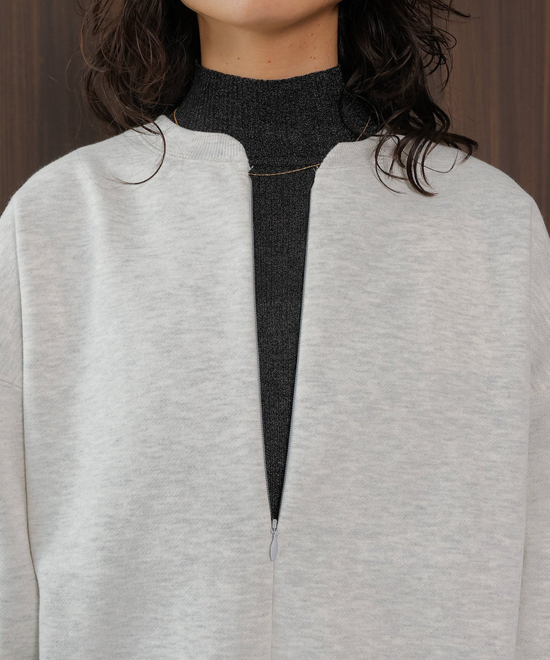 【大人の抜け感が叶う】裏起毛 ハーフジップ プルオーバー スウェット