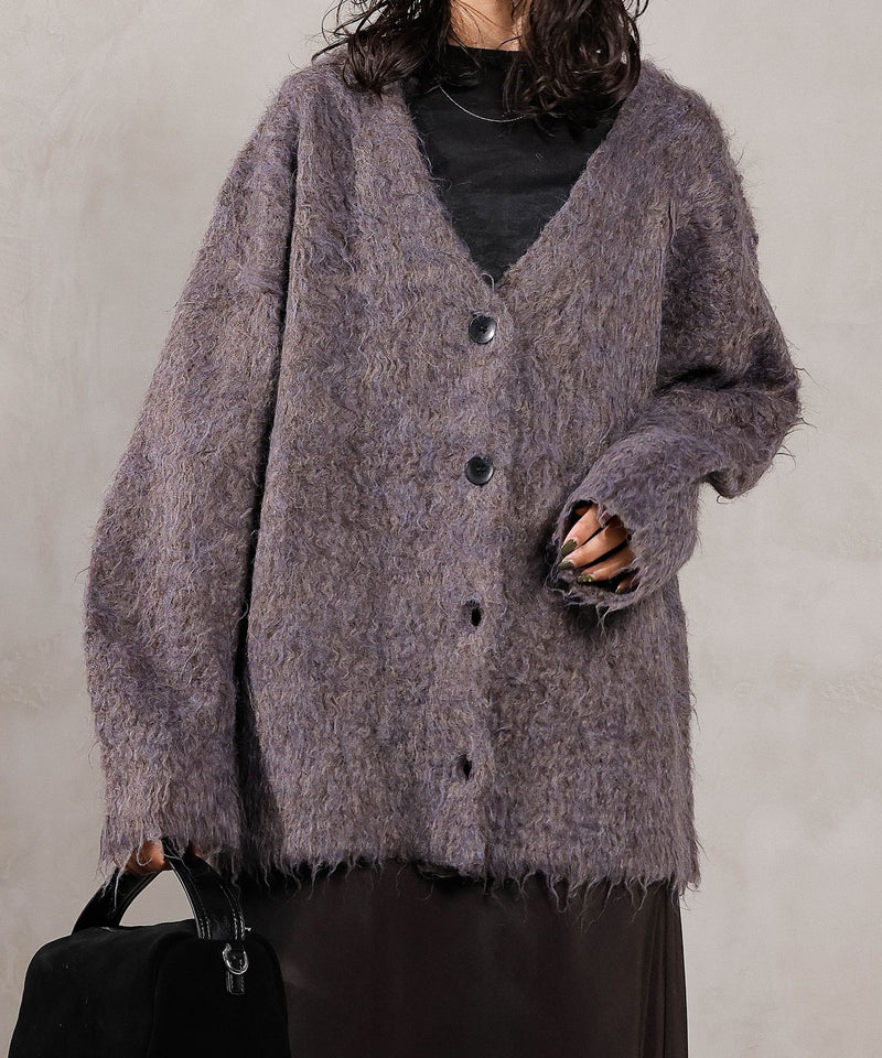 【冬コーデが一瞬で華やぐ】シャギー ニット カーディガン 秋服 冬服