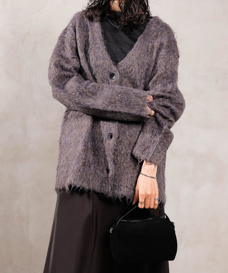 【冬コーデが一瞬で華やぐ】シャギー ニット カーディガン 秋服 冬服