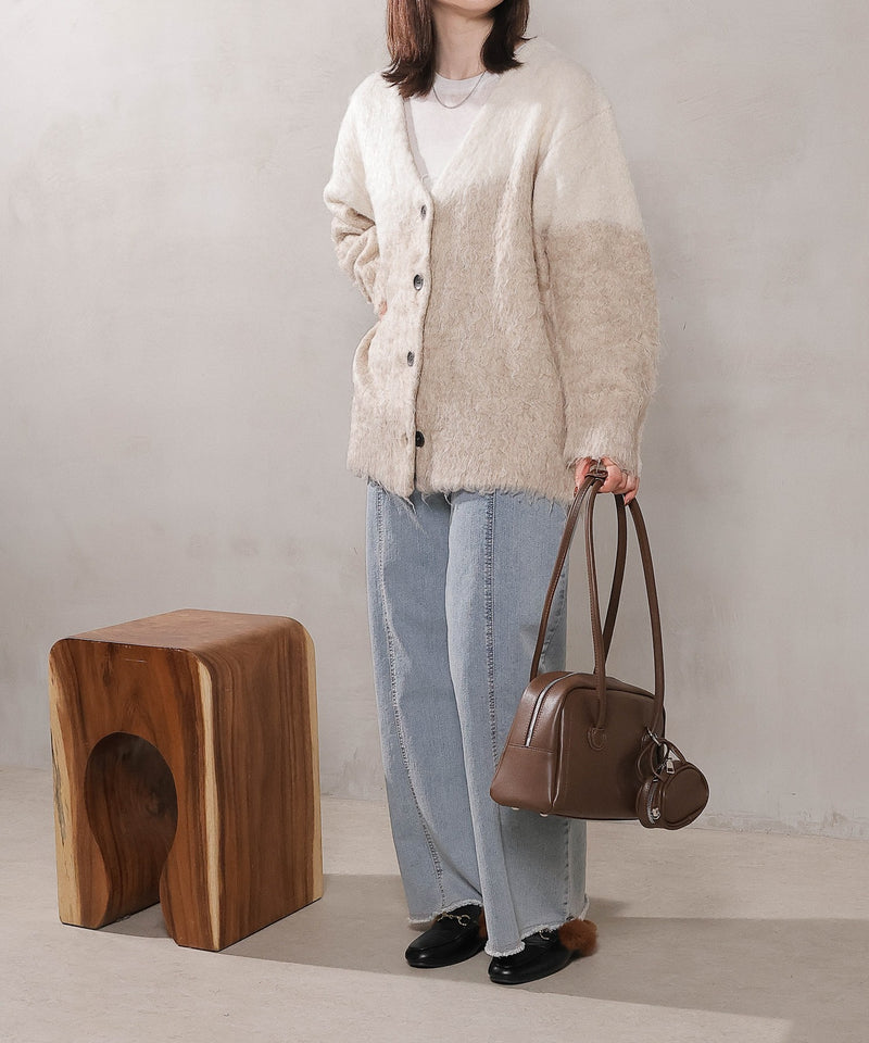 【冬コーデが一瞬で華やぐ】シャギー ニット カーディガン 秋服 冬服