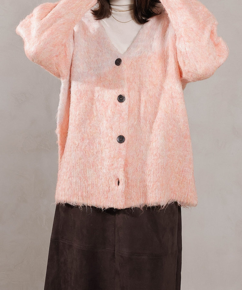 【冬コーデが一瞬で華やぐ】シャギー ニット カーディガン 秋服 冬服