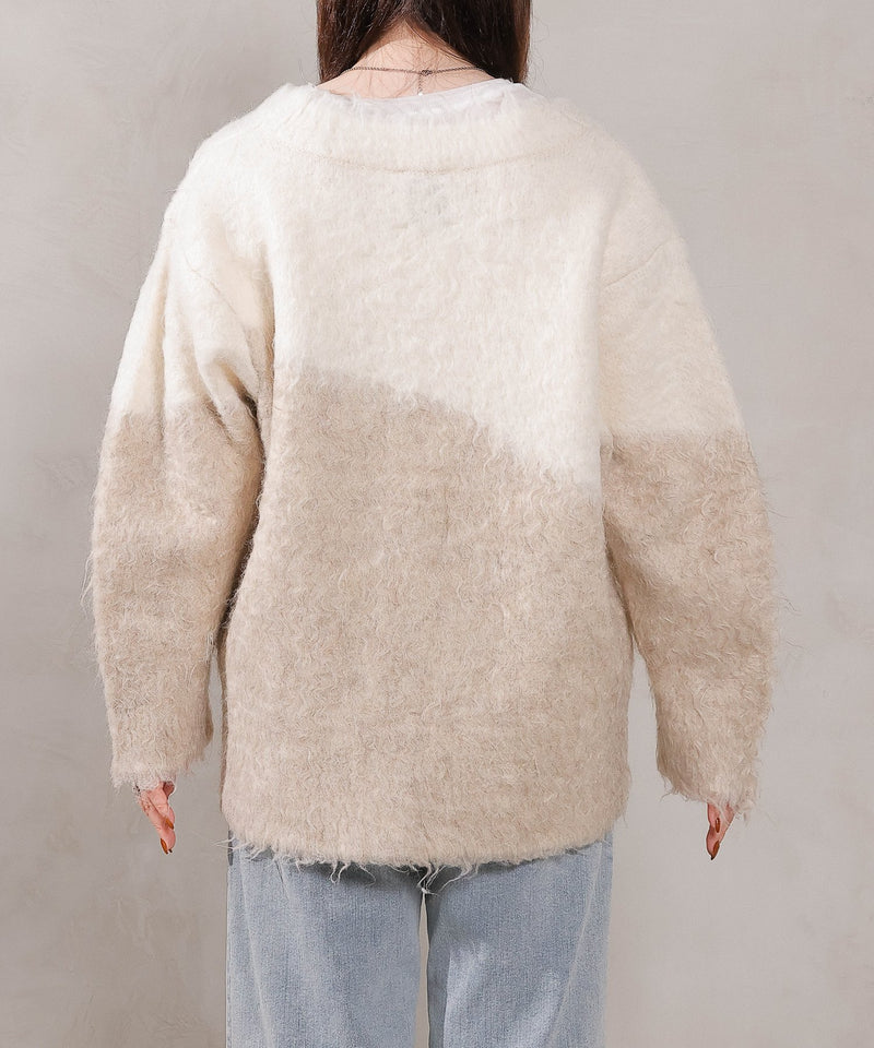 【冬コーデが一瞬で華やぐ】シャギー ニット カーディガン 秋服 冬服