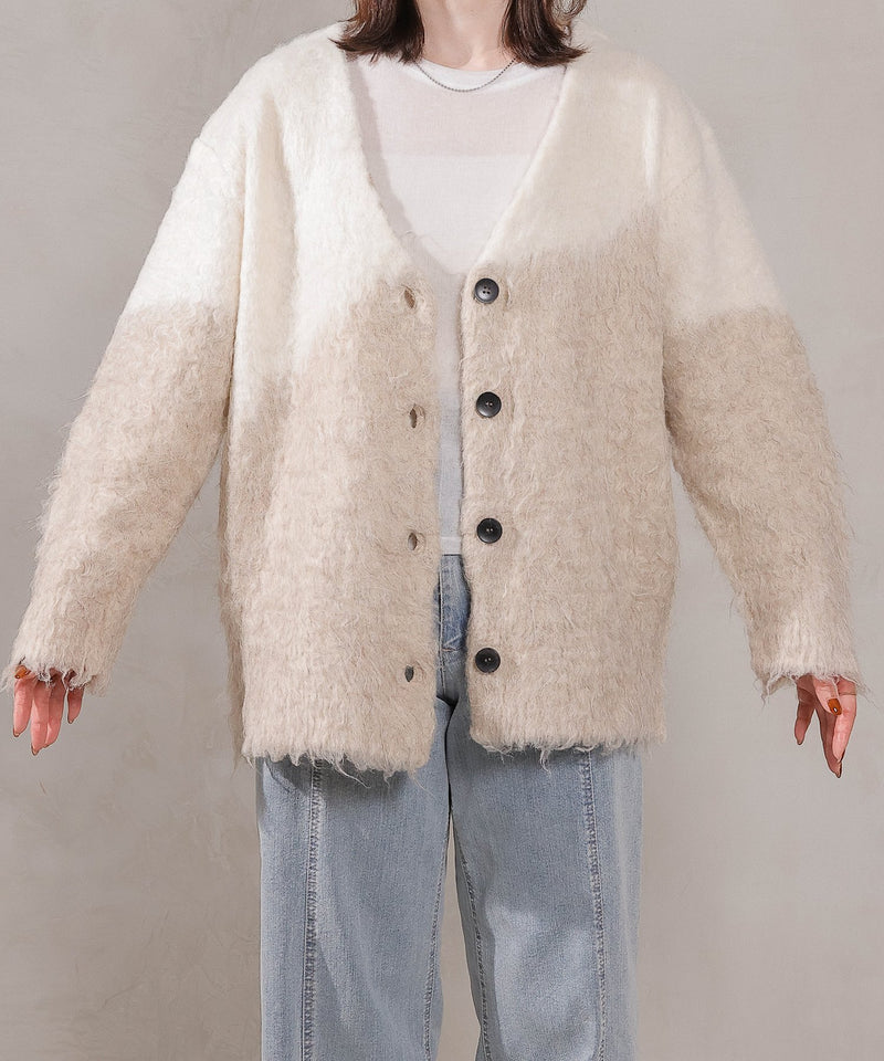 【冬コーデが一瞬で華やぐ】シャギー ニット カーディガン 秋服 冬服