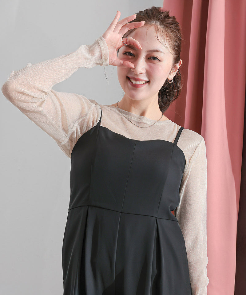 【ほんのりラメでさりげなく輝く】ラメシアークルーネックプルオーバー