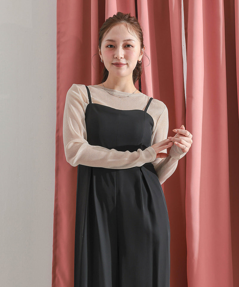 【ほんのりラメでさりげなく輝く】ラメシアークルーネックプルオーバー