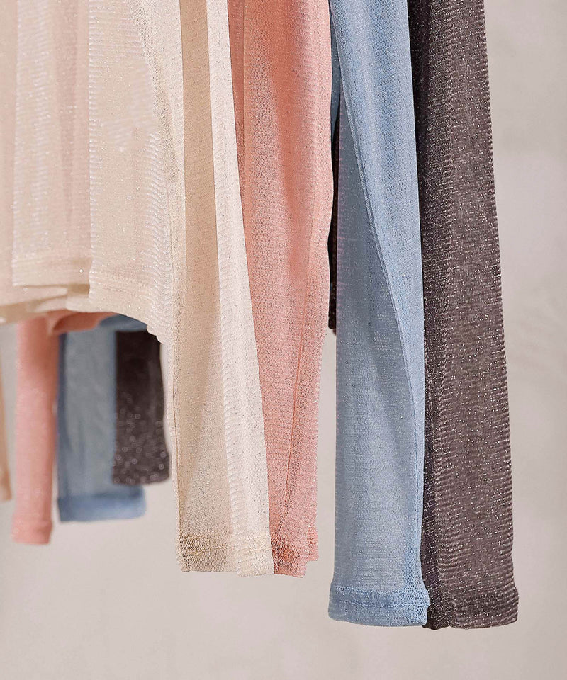 【ほんのりラメでさりげなく輝く】ラメシアークルーネックプルオーバー