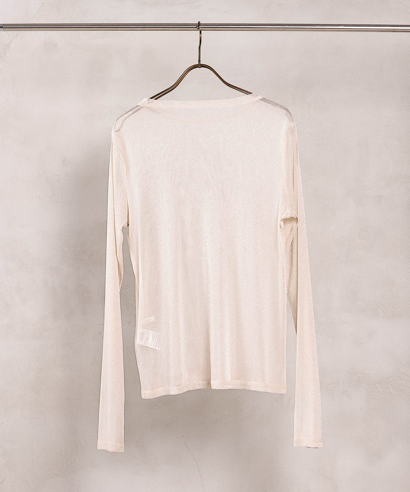 【ほんのりラメでさりげなく輝く】ラメシアークルーネックプルオーバー
