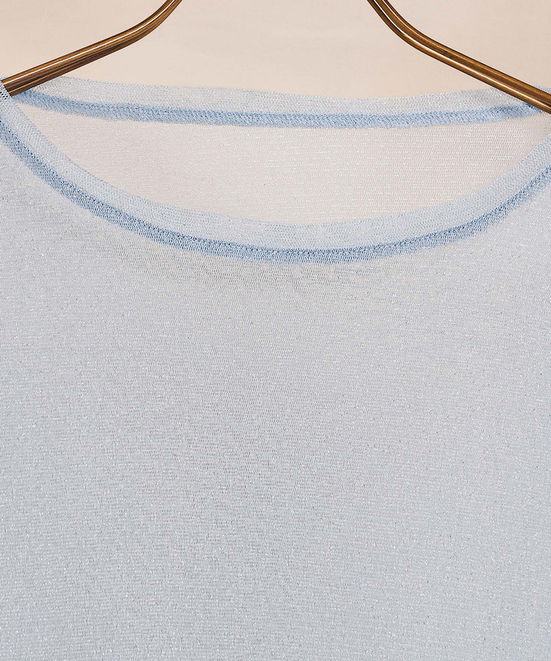 【ほんのりラメでさりげなく輝く】ラメシアークルーネックプルオーバー