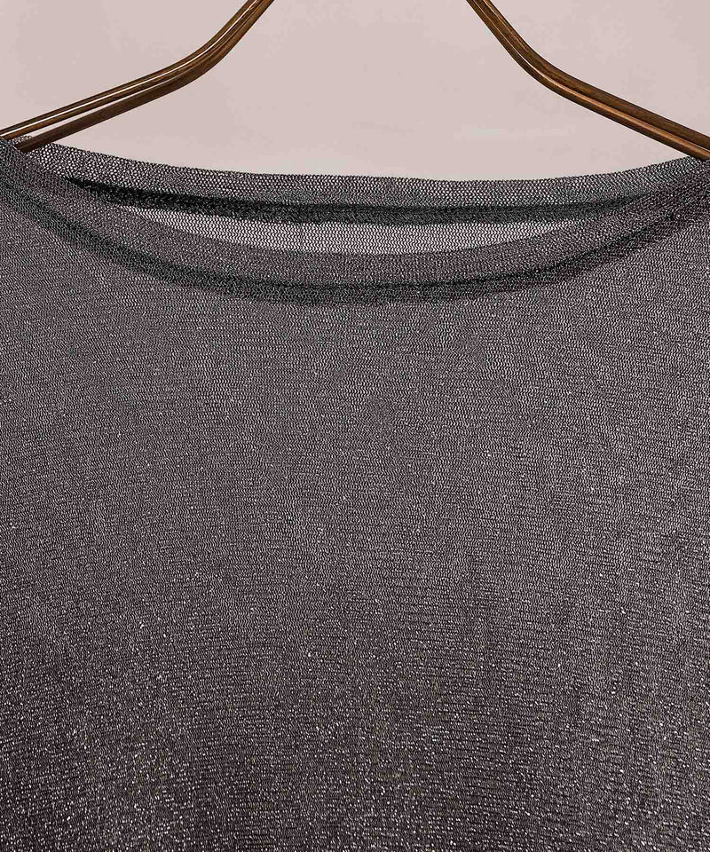 【ほんのりラメでさりげなく輝く】ラメシアークルーネックプルオーバー