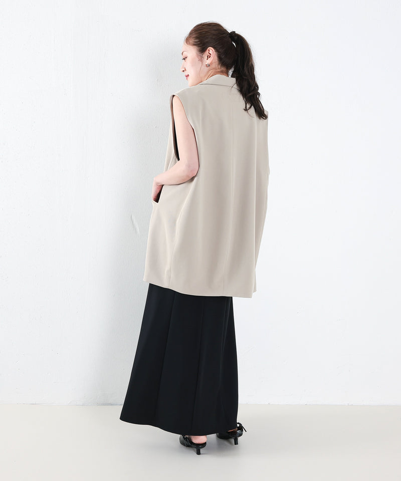 【羽織るだけでコーデが決まる】バックコクーンジレ