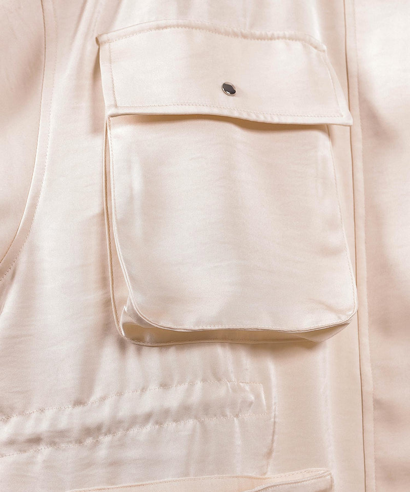 【ほのかな光沢が美しい】サテンライトブルゾン