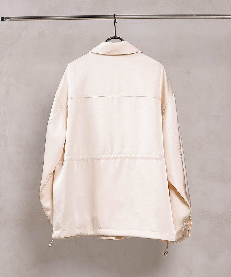 【ほのかな光沢が美しい】サテンライトブルゾン