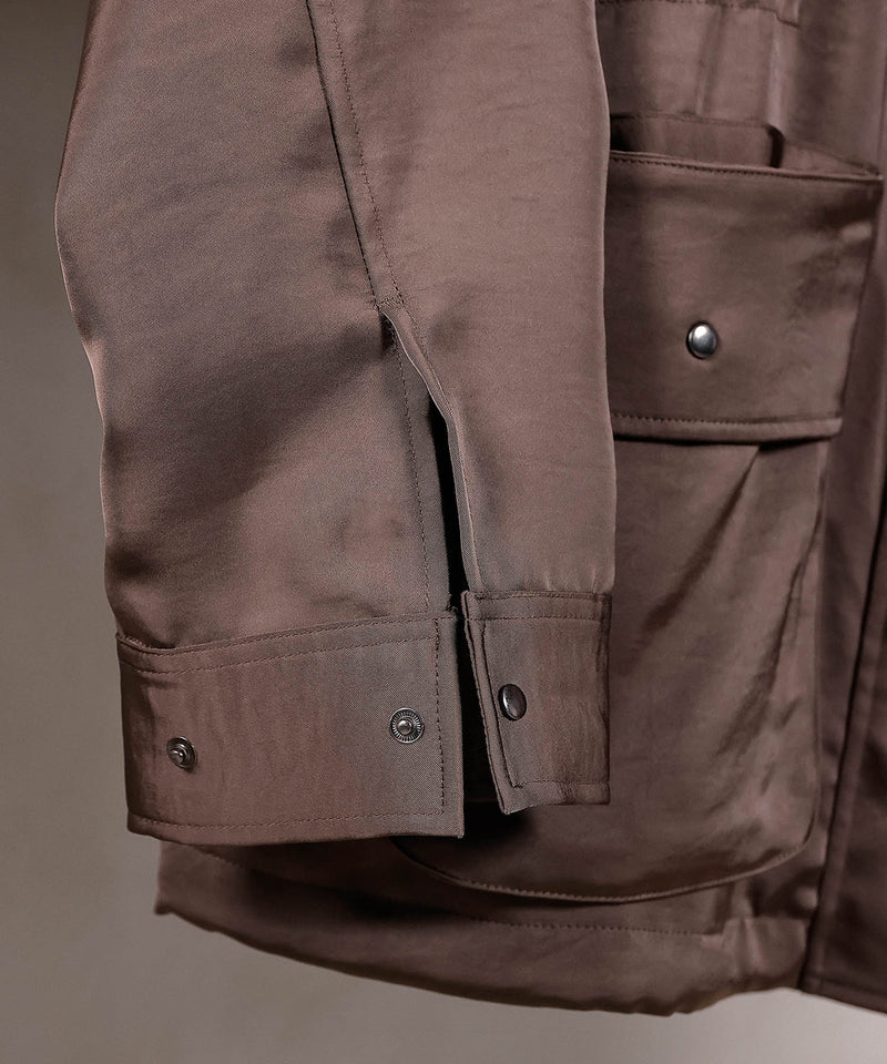 【ほのかな光沢が美しい】サテンライトブルゾン