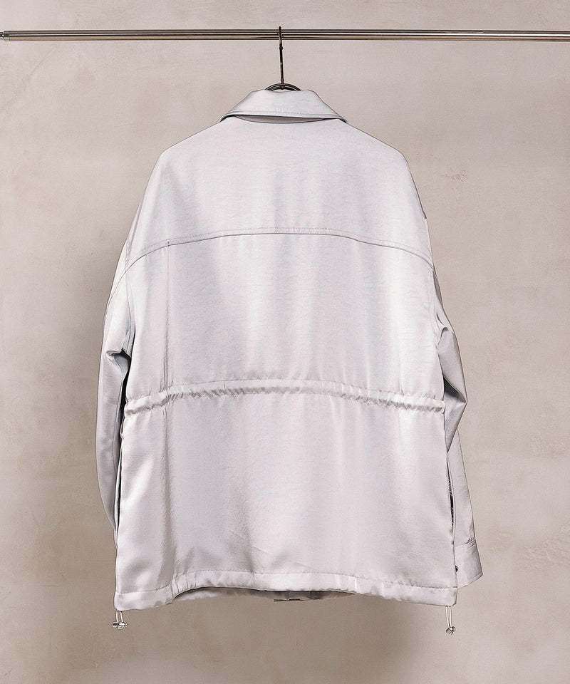 【ほのかな光沢が美しい】サテンライトブルゾン