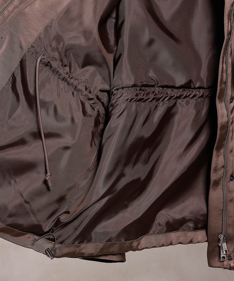 【ほのかな光沢が美しい】サテンライトブルゾン