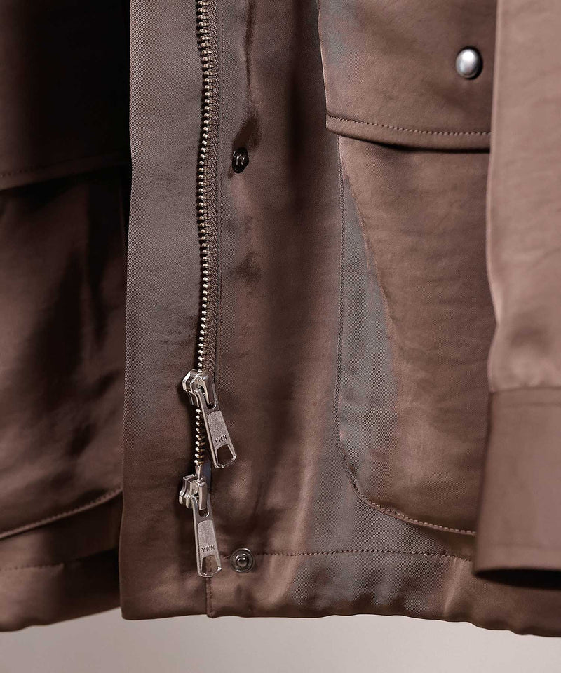 【ほのかな光沢が美しい】サテンライトブルゾン