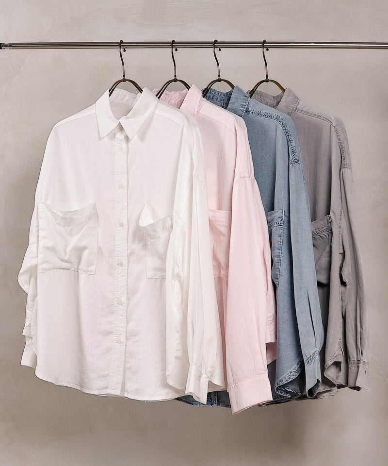 【1枚あると着こなしが広がる】テンセルデニムオーバーシャツ