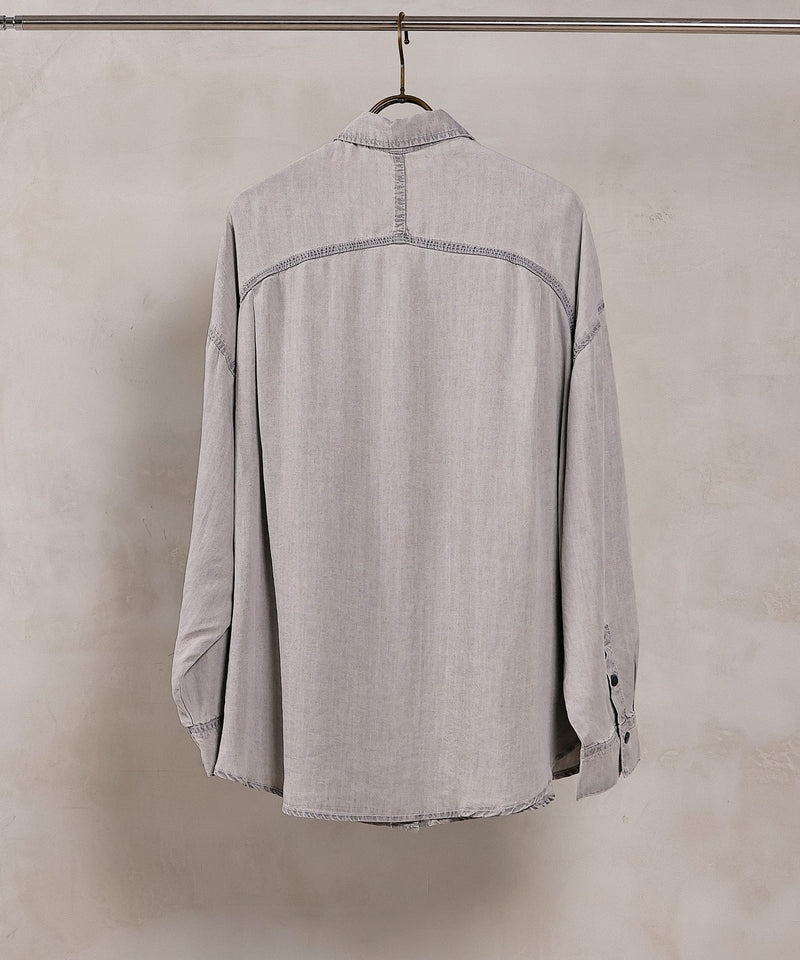【1枚あると着こなしが広がる】テンセルデニムオーバーシャツ