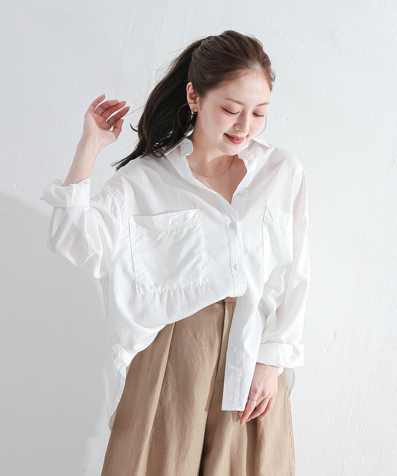 【1枚あると着こなしが広がる】テンセルデニムオーバーシャツ