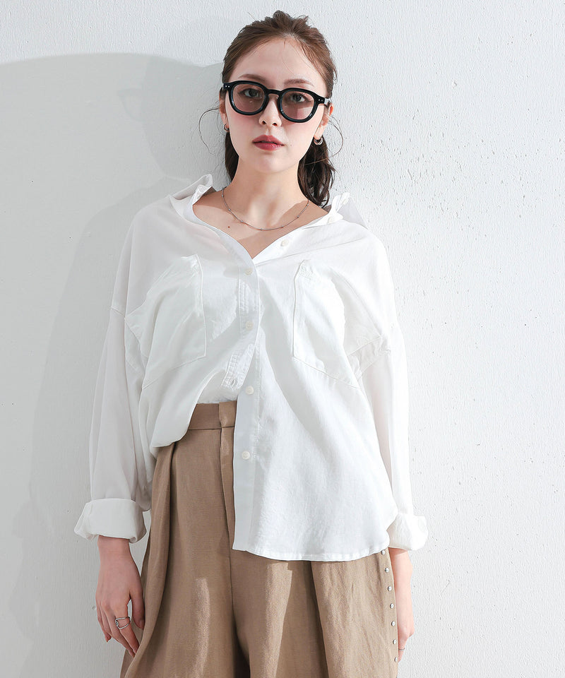 【1枚あると着こなしが広がる】テンセルデニムオーバーシャツ