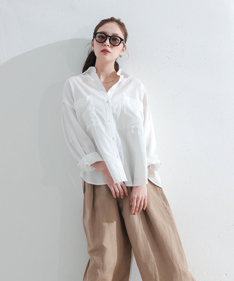 【1枚あると着こなしが広がる】テンセルデニムオーバーシャツ