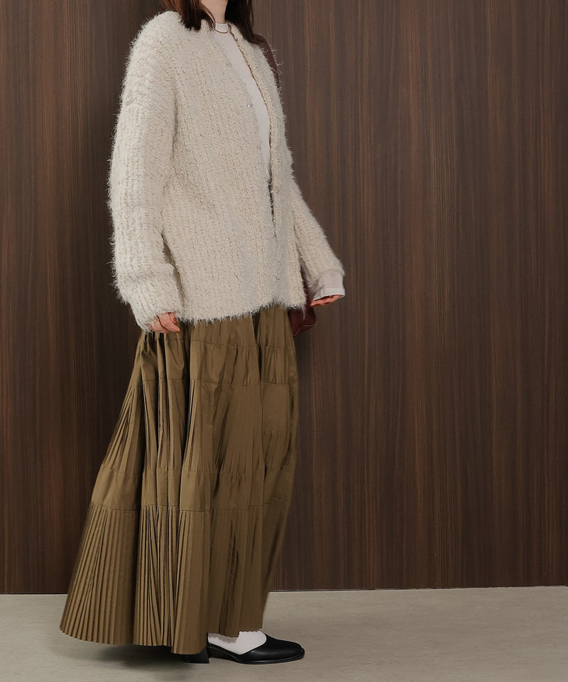 【ゆるっと抜け感で女性らしさが漂う】タッセルボールシャギーカーディガン