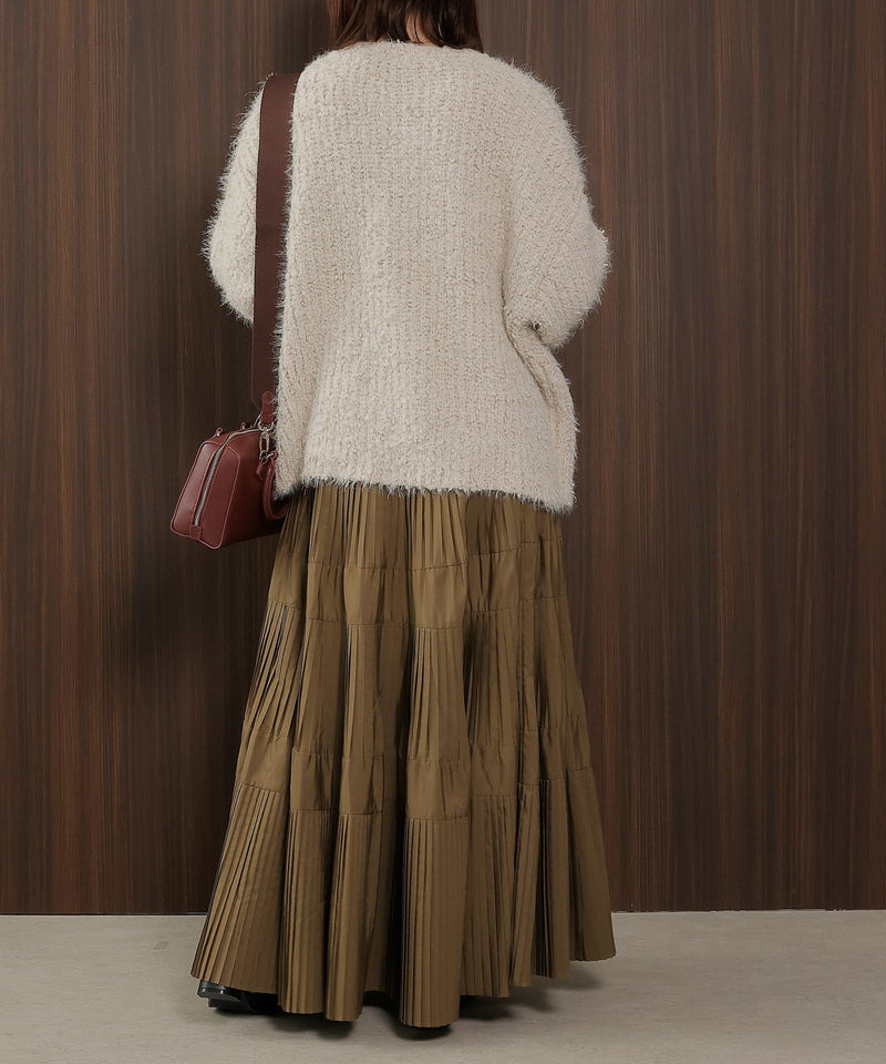 【ゆるっと抜け感で女性らしさが漂う】タッセルボールシャギーカーディガン