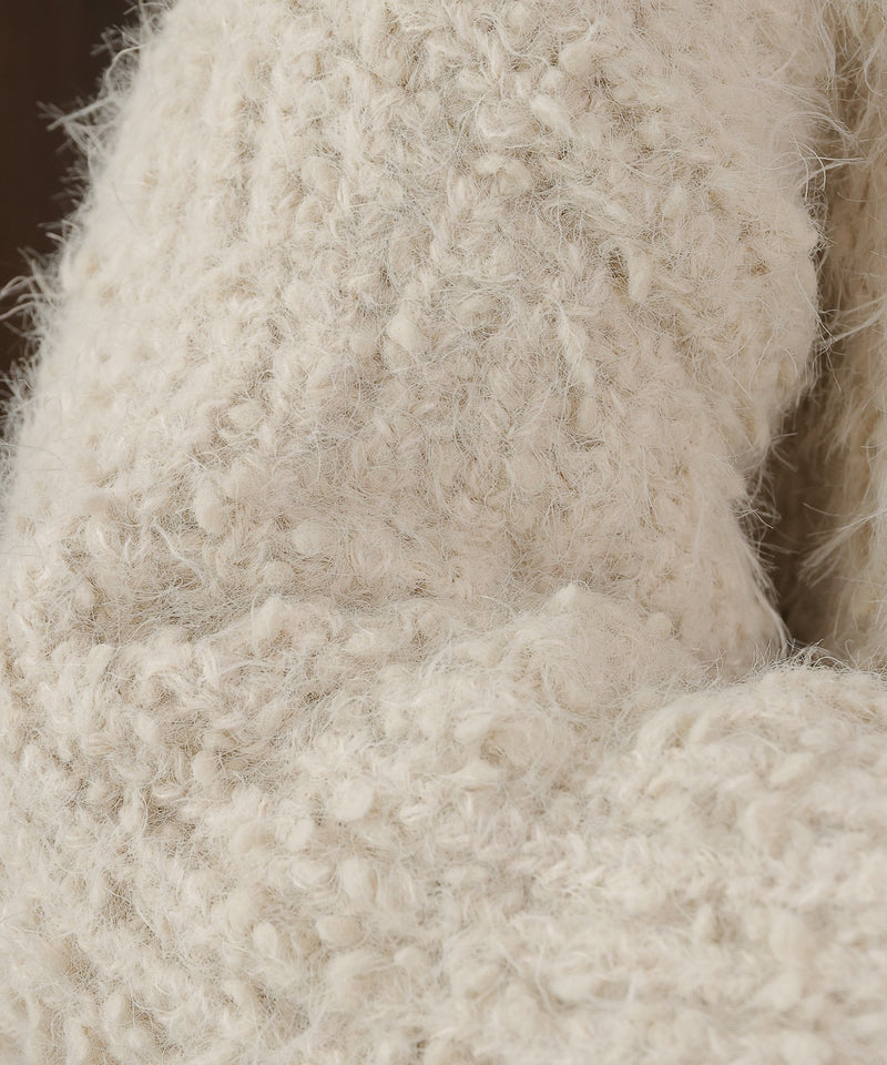 【ゆるっと抜け感で女性らしさが漂う】タッセルボールシャギーカーディガン