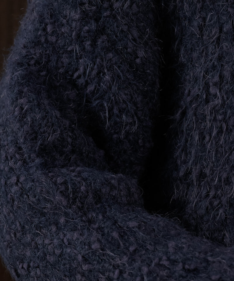 【ゆるっと抜け感で女性らしさが漂う】タッセルボールシャギーカーディガン