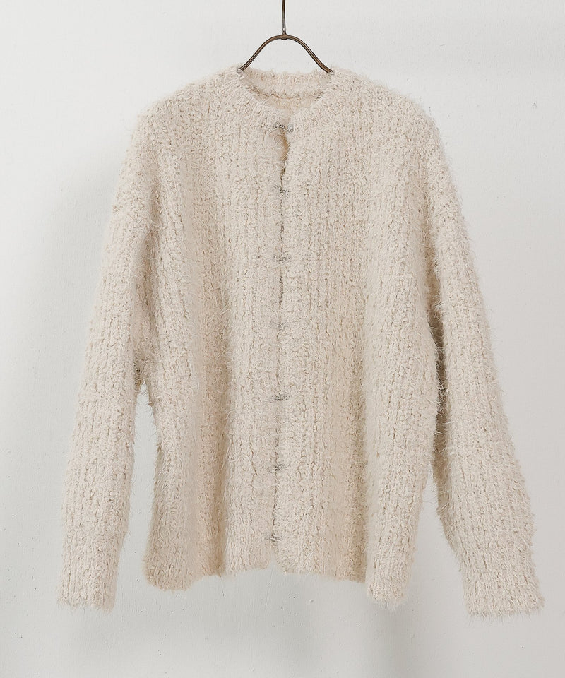 【ゆるっと抜け感で女性らしさが漂う】タッセルボールシャギーカーディガン