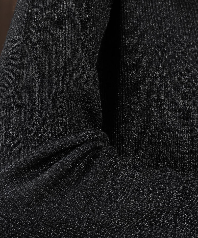 【さりげないラメでぐっと垢抜け】袖レイヤード ラメ リブ タートル ニット プルオーバー