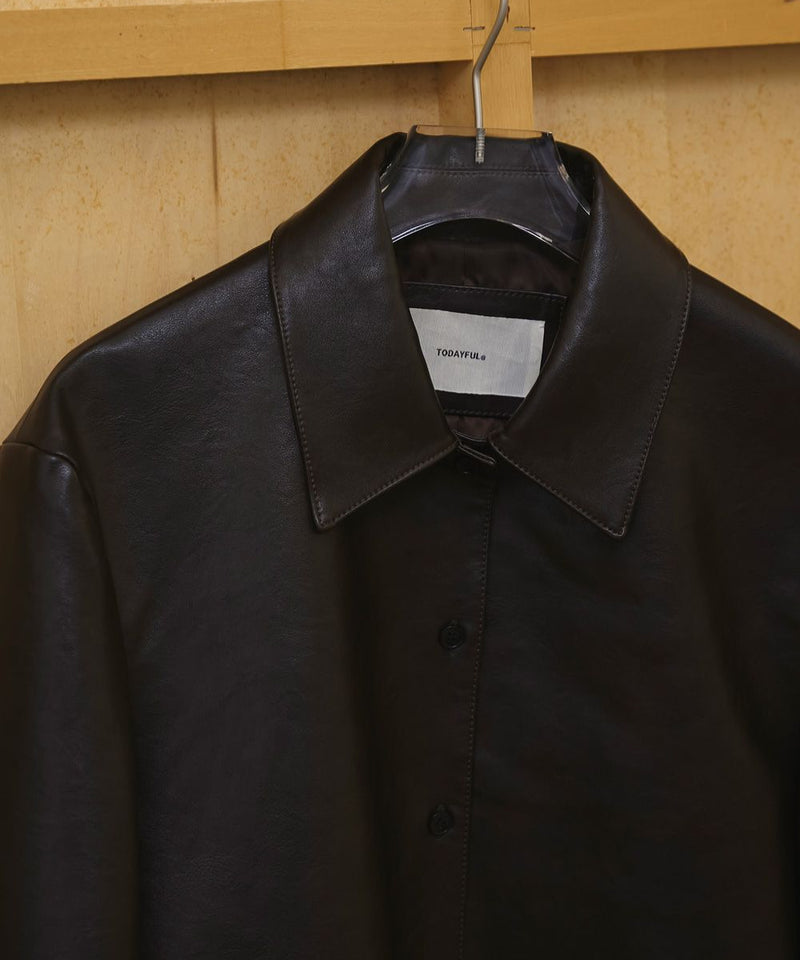 2027年1月中句～2月上句頃入荷予定【TODAYFUL / トゥデイフル】Leather Shirts Jacket / レザーシャツジャケット
