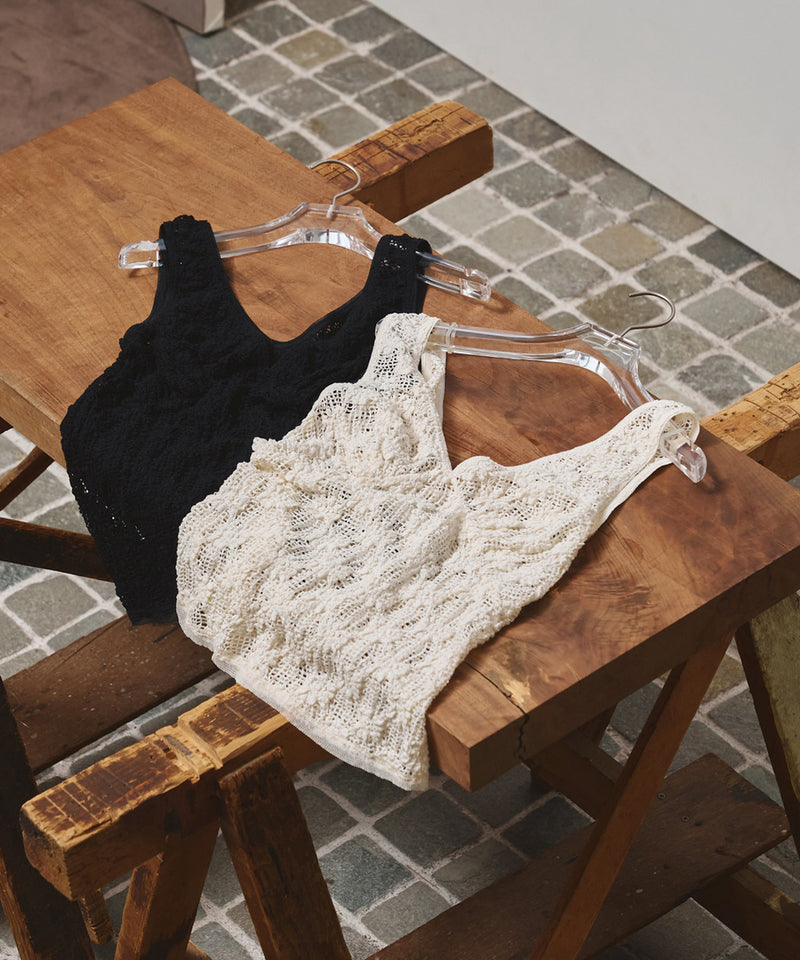 2027年4月中旬～5月上旬頃入荷予定【TODAYFUL / トゥデイフル】Shrink Lace Tanktop / シュリンクレースタンクトップ