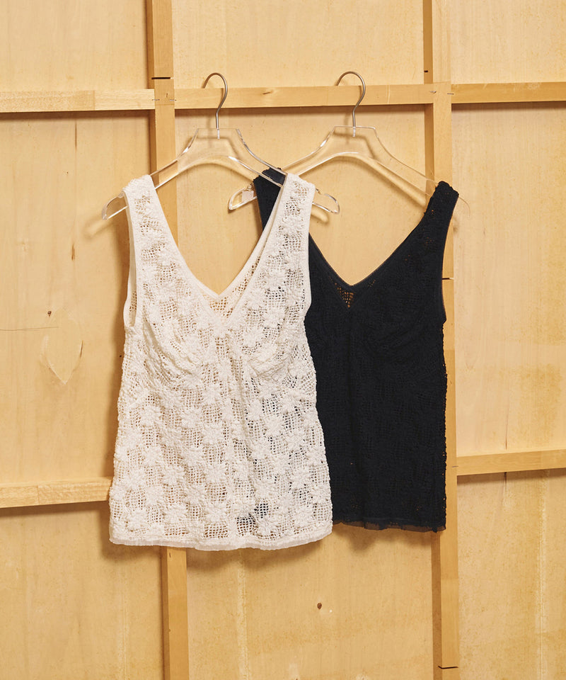 2027年4月中旬～5月上旬頃入荷予定【TODAYFUL / トゥデイフル】Shrink Lace Tanktop / シュリンクレースタンクトップ