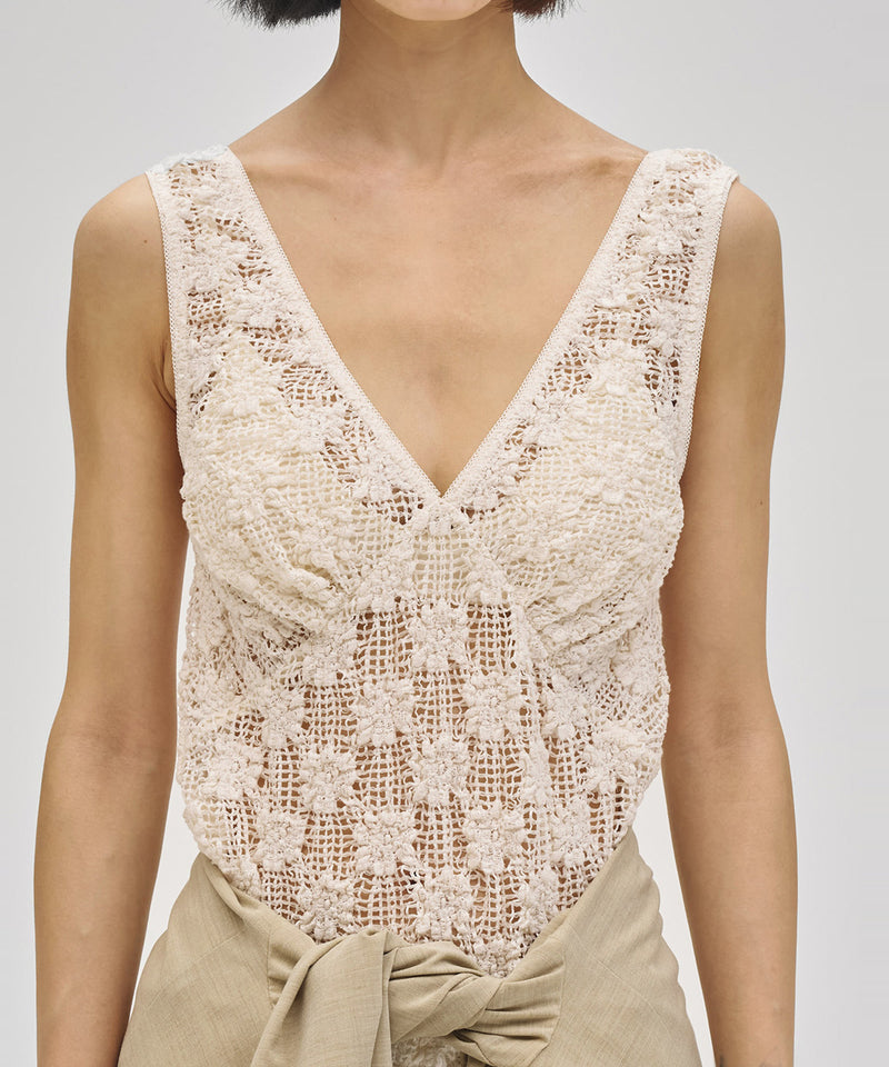 2027年4月中旬～5月上旬頃入荷予定【TODAYFUL / トゥデイフル】Shrink Lace Tanktop / シュリンクレースタンクトップ