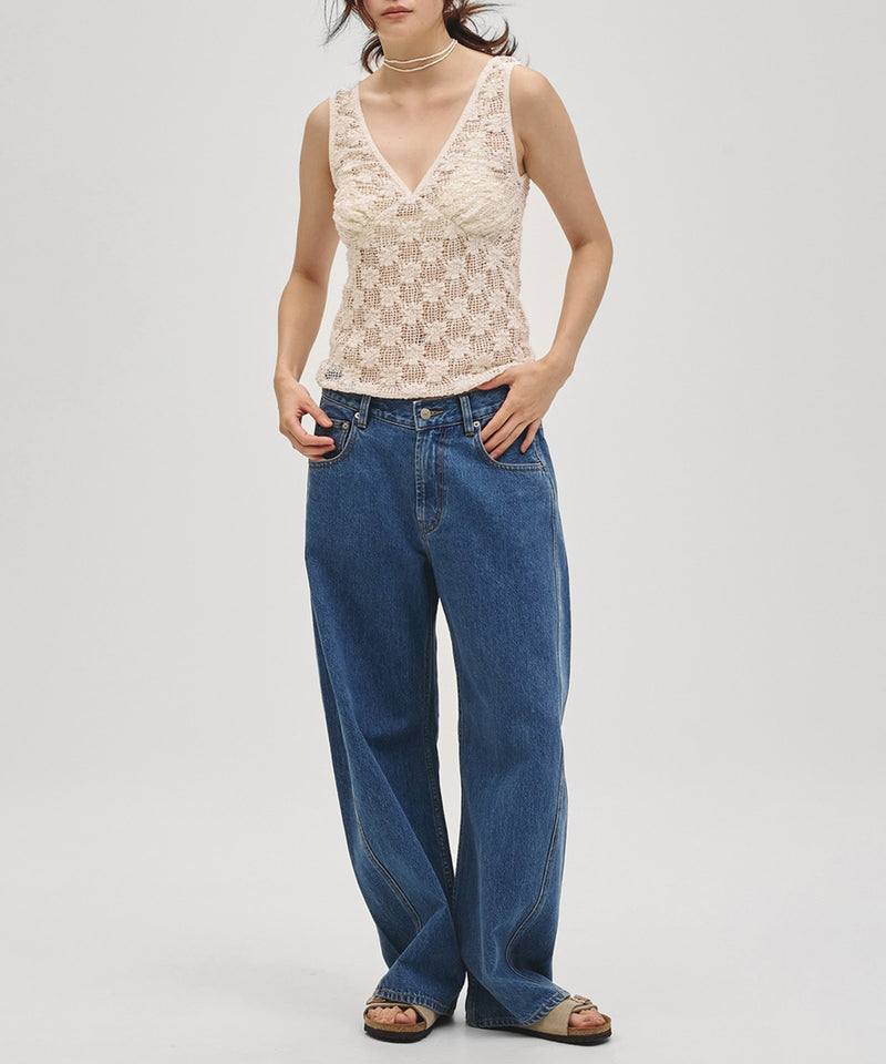 2027年4月中旬～5月上旬頃入荷予定【TODAYFUL / トゥデイフル】Shrink Lace Tanktop / シュリンクレースタンクトップ