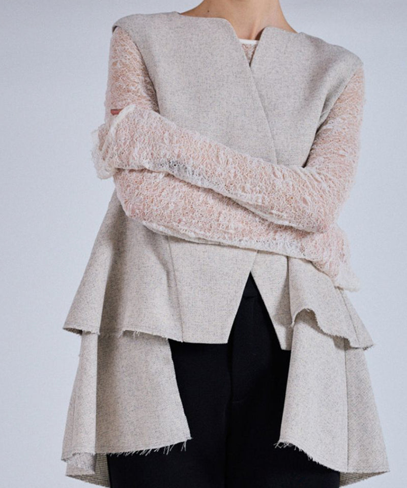 【Mewl/ミュール】レースロングスリーブTOPS